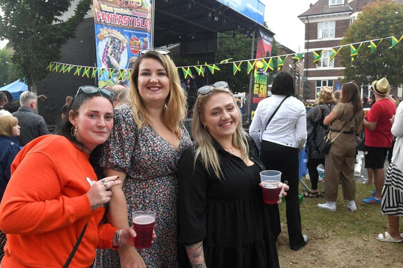 Lauren Nicholls (centre) of Skegness celebrating her birtrhday with Kay Johnson, Aimi Miller of Skegness