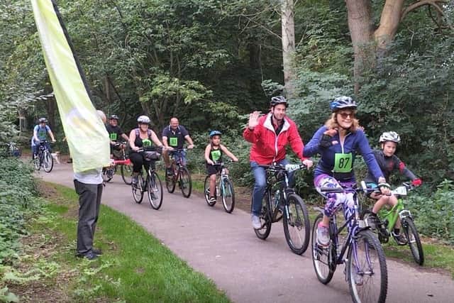 And they’re off... Riders in this year’s Big Bike Ride event