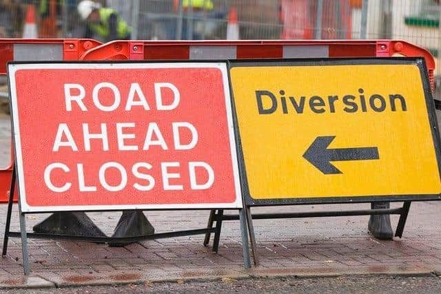 There were numerous road closures due to the stormy weather.