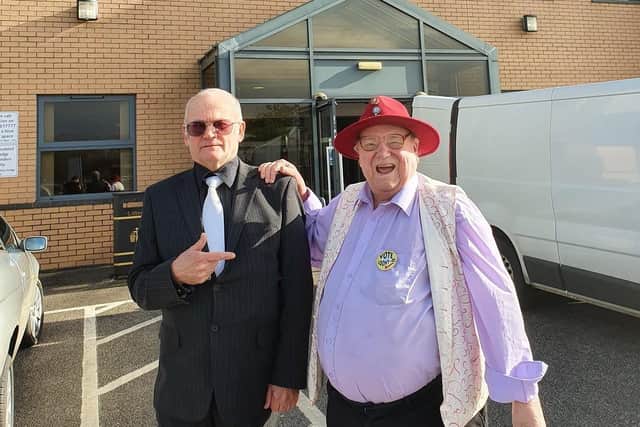 Peter Hill and Alan Hope, pictured outside the Fairfield Enterprise Centre in Louth early last year.