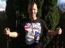 Brian Latue, 62, from Cassop is walking to Skegness in Lincolnshire to attend the Great British Alternative Music Weekend at Butlin's.
