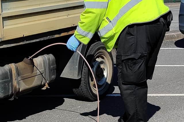 HMRC diesel dipping. Red diesel was found and a fine was issued.