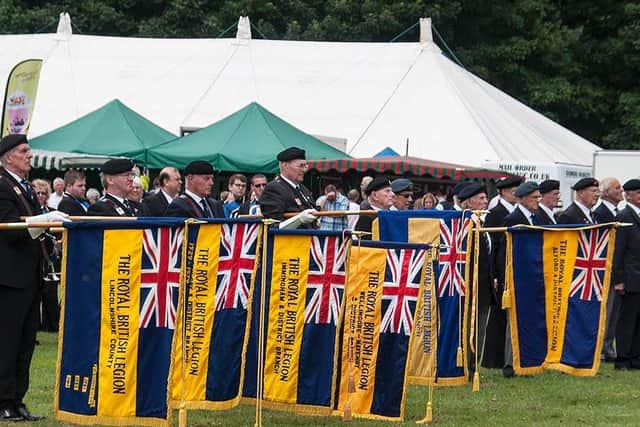 Spilsby and district branch of the Royal British Legion at Spilsby Show.