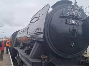 The Flying Scotsman arriving in Skegness as part of the nostalgic Jolly Fisherman excursion.