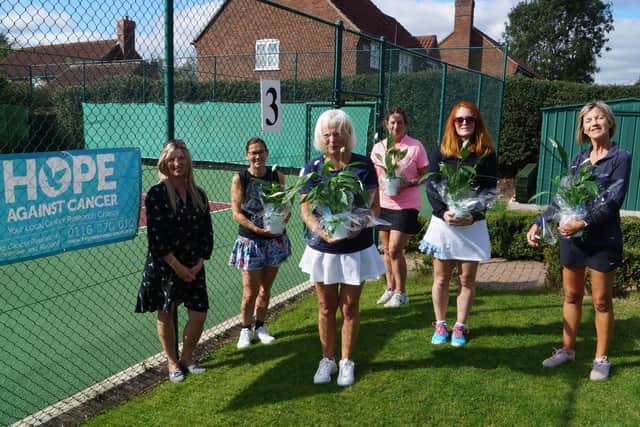 Winners at the Tealby Tennis Club Ladies Charity Tournament, with Chantal Bailey, left, who nominated the Hope Against Cancer charity EMN-210927-141144001