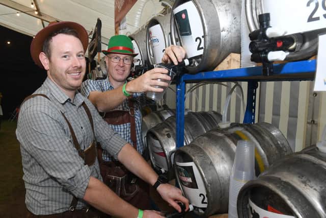 Sleaford Round Tablers serving up at the Oktoberfest on Saturday.