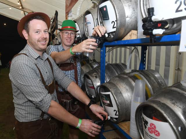 Sleaford Round Tablers serving up at the Oktoberfest on Saturday.