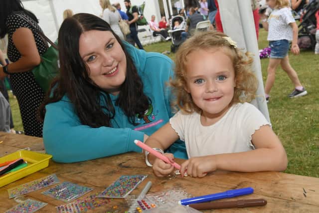 Family crafts fun at Sleaford Oktoberfest.