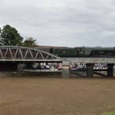 The Flying Scotsman crosses the Witham in Boston.