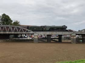 The Flying Scotsman crosses the Witham in Boston.