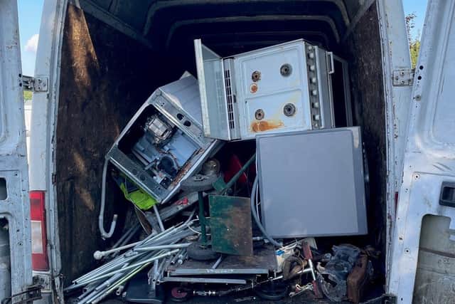 One of the vans carrying waste which was checked.
