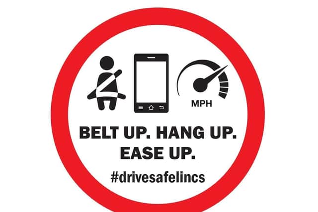 The slogan that will appear on air fresheners reminding motorists of the key messages in the new road safety campaign. EMN-210929-094012001