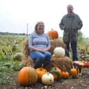 Clare and Mark Strawson with some of the pumpkins already picked EMN-210410-165805001