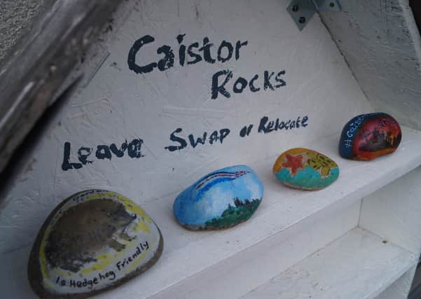 The start of Caistor Rocks on Monday saw these painted pebbles on display outside 28 Plough Hill EMN-210410-232324001