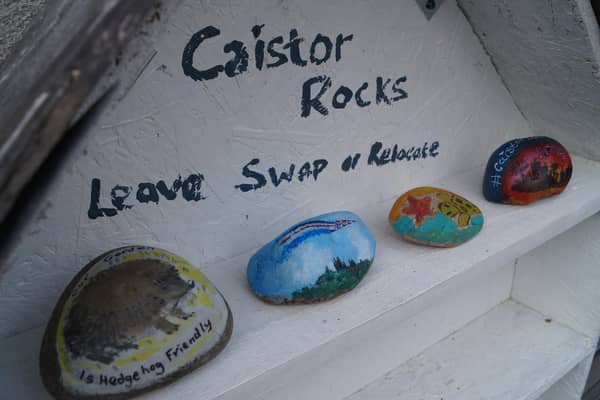 The start of Caistor Rocks on Monday saw these painted pebbles on display outside 28 Plough Hill EMN-210410-232324001