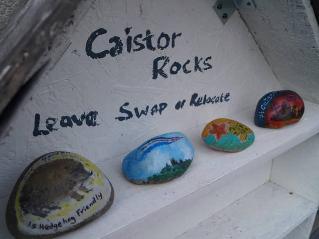 The start of Caistor Rocks on Monday saw these painted pebbles on display outside 28 Plough Hill EMN-210410-232324001