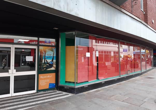 The new Rebos department store will be opening in Boston town centre on Monday. Pictured is the shop front, which is still undergoing completion today (Friday).