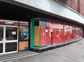 The new Rebos department store will be opening in Boston town centre on Monday. Pictured is the shop front, which is still undergoing completion today (Friday).