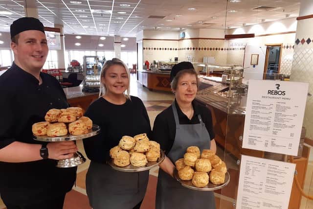 Ben Moore, kitchen manager, Demi Healey, restaurant manager, and Susan Maddison, head baker, who worked in the Oldrids restaurant for 41 years from 1979. Photos by David Seymour.