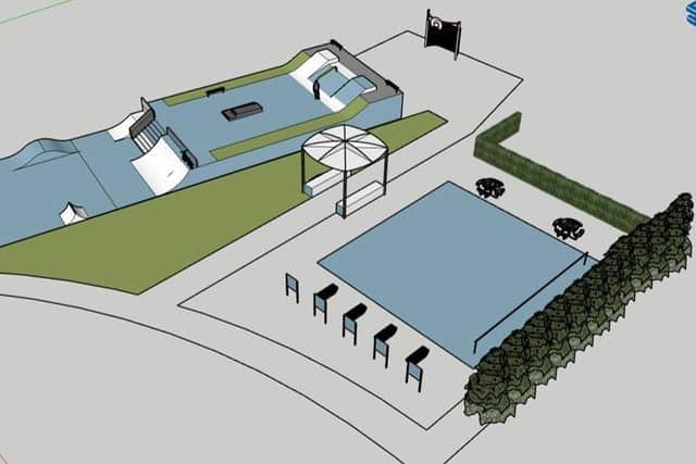 A digital impression of how the skate park could look.