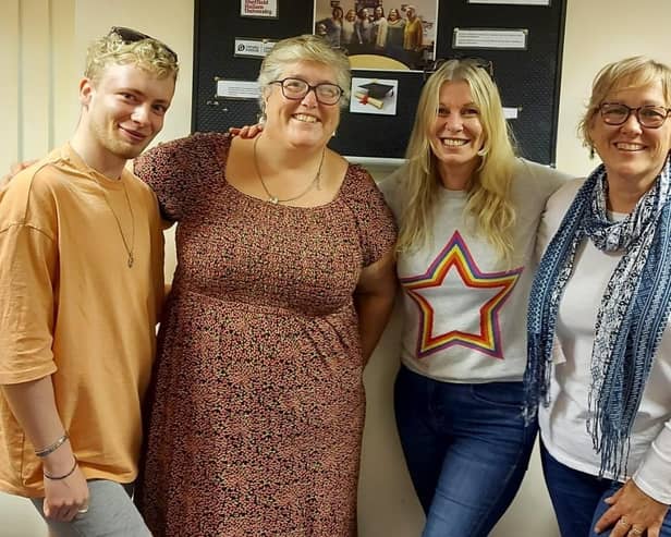 Mitchell (pictured left) is going to Nottingham to study French with Media, Karen (2nd left)  is studying Special Educational Needs at Bishop Grosseteste University in Lincoln, and Lisa (right) has also gone to BGU to study Educational Studies with Special Educational Needs.