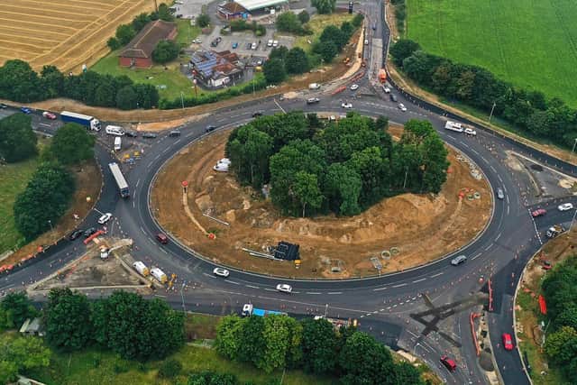 Work is moving on at pace on Holdingham Roundabout. EMN-210510-182237001