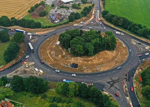 Work is moving on at pace on Holdingham Roundabout. EMN-210510-182237001