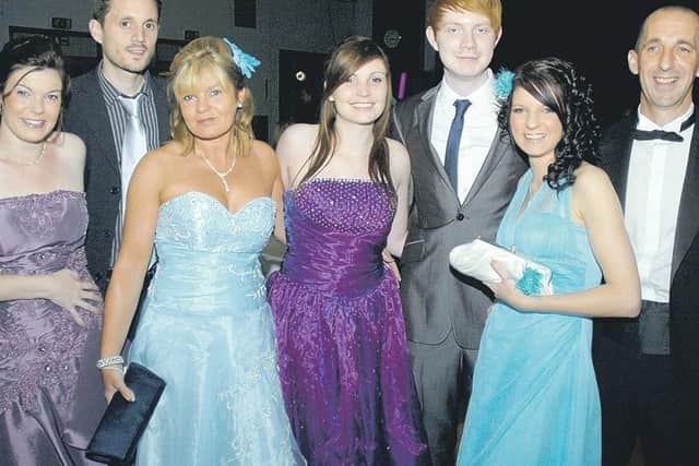 Pictured (from left) Stacey Williams, Richard Dutton, Carole Williams, Danielle Williams, Ashley Roberts, Lyndsey Williams and Robbie Williams.