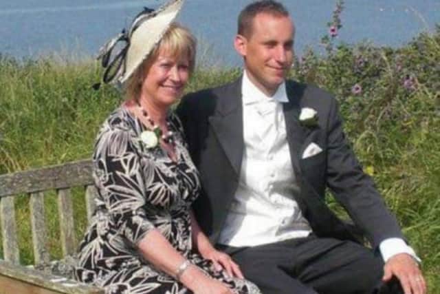Daniel pictured with his late mum Carole Riches.