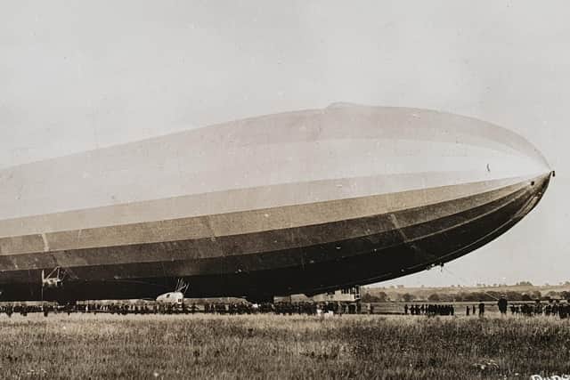 The R38 airship in which Charlie Penson died in a crash near Hull. EMN-210610-154753001