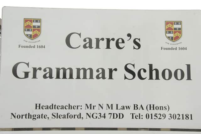 Carres Grammar School sign.