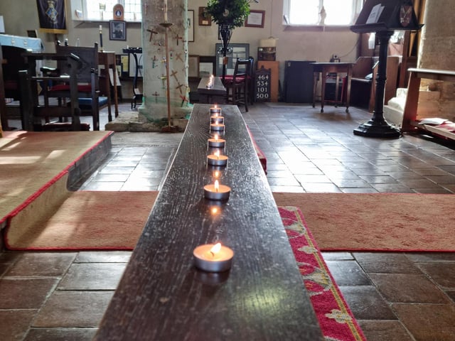 Candles were lit in memory of those who died in Ingoldmells at a memorial service at St Peter and St Paul's Church.