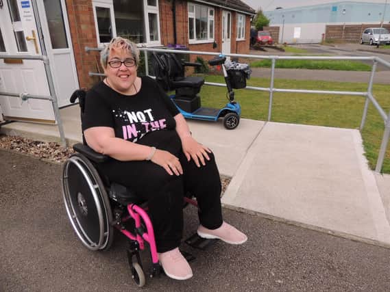 Natasha Gollop in her wheelchair she hopes to raise enough cash to motorise.