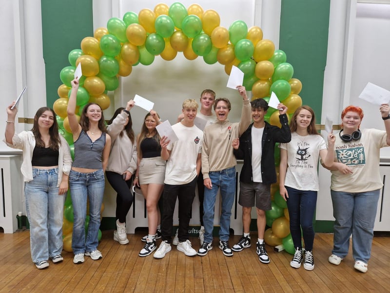 Skegness Grammar School students celebrating their A Level Results.