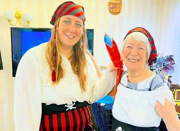 Colleagues and Residents Embracing the Pirate Life