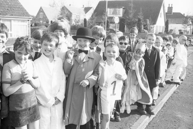 The parade was named Through The Ages and involved children travelling from the school to the Methodist Chapel.