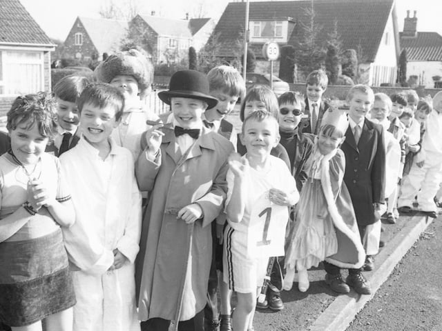 The parade was named Through The Ages and involved children travelling from the school to the Methodist Chapel.