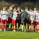 Skegness Town's youngsters celebrate their title win. Photo: Skegness Town FC.
