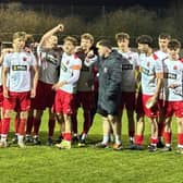 Skegness Town's youngsters celebrate their title win. Photo: Skegness Town FC.