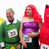 There were some unusual sights taking a dip on Mablethorpe beach on New year's Day for charity. Photo: supplied