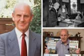 Three photographs of the late Martin Middlebrook, including, top right, one of him becoming Mayor of Boston in 1966 and, bottom right, ahead of a series of public talks in 2016, the 100th anniversary of the Battle of the Somme.