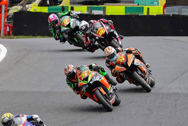 Aaron Silvester (no.34) in action at Oulton Park last weekend. Photo: MotoAero Photography.