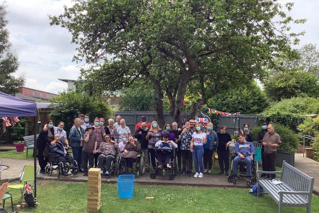 Sense's Louth residents enjoying a garden party.