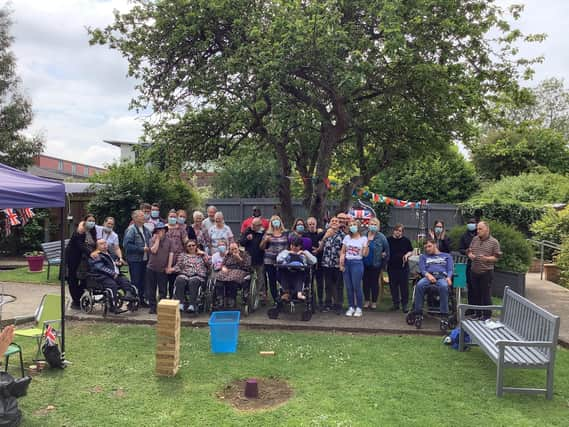 Sense's Louth residents enjoying a garden party.