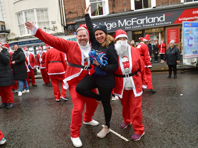 Giving us a wave on their way around the course are (from left) Andrew Cargill, Emili Horncastle and Susan Cargill