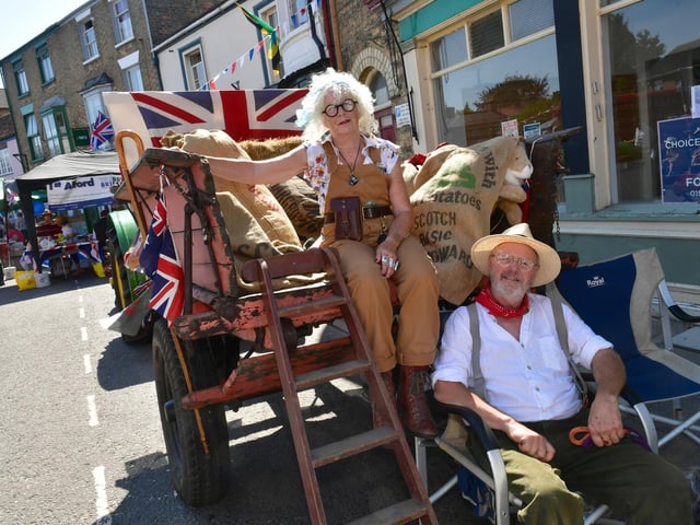 Taking a break from the land work are Maggie and Gary Grysa of Minting.