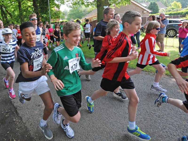 A scene from Woodhall Spa’s annual 10km race of 2014. More than 1,000 runners took part in the event, which was won by three participants who crossed the line at the same time. Thomas Corlett, Shane Robinson and Ronny Wilson all finished in a time of 32 minutes 47 seconds.