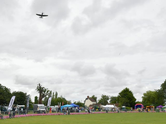 A Spitfire from the Battle of Britain Memorial Flight providing a flypast for the event.