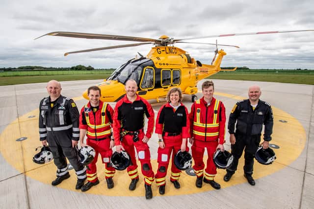 The crew of the Lincs and Notts Air Ambulance.