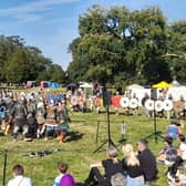 Viking re-enactors do battle at Threekingham.